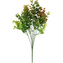 Yapay Çiçek Deposu Yapay 7 Dallı Yeşillik Şimşir Demeti 35 cm Turuncu