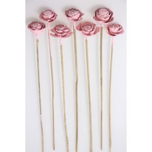 Yapay Çiçek Deposu Cedar Rose 7li Demet 45 cm Açık Pembe