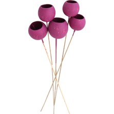 Yapay Çiçek Deposu Dekoratif Bell Cup 5li Tropic Kabak Erguvan