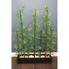 Yapay Çiçek Deposu Yeşil Boyalı Doğal Bambulu Seperatör Asorti Model 20X100X110-160CM