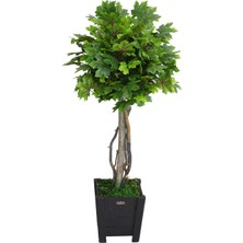 Yapay Çiçek Deposu Yapay Bodur Çınar Ağacı 110 cm Parlak Yeşil