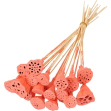 Yapay Çiçek Deposu 20 Adet Bambu Şiş Saplı Mini Lotus Plant Somon  Lotus