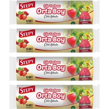 Stepy Orta Boy Büzgülü Çöp Torbası Çilek Kokulu 4'lü