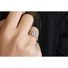 Ay Mücevher Baget Taşlı 14 Ayar Altın Yüzük