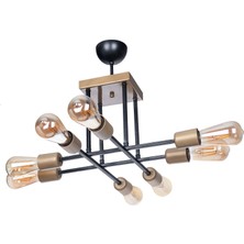 Polat Aydınlatma Aşiyan 8 Li Avize Siyah