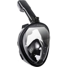 Full Face Aksiyon Kamera için Şnorkel Dalış Maskesi Large / XLarge Siyah