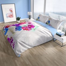 Monohome Cattleya Viola  Pamuk Saten Çift Kişilik Nevresim Takımı