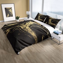 Monohome Cattleya Black Design  Pamuk Saten Çift Kişilik Nevresim Takımı