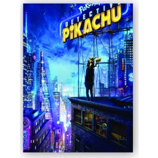 Caka Tablo   Ahşap Tablo Detective Pikachu Çatıda