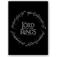Caka Tablo   Ahşap Tablo Siyah Zeminde Yüzüklerin Efendisi Sembol