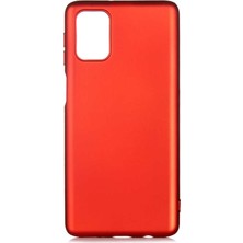 Tekno Grup Samsung Galaxy M31S Kılıf Mat Premium Silikon Kılıf + Cam Ekran Koruyucu Kırmızı