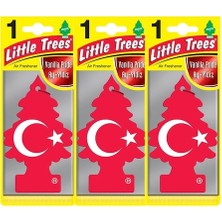 Car Freshner Little Trees Türk Bayraklı Vanilya Oto Kokusu 3 Adet