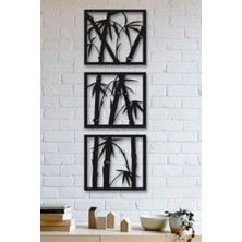 Hellove Bambu Duvar Dekoru Ahşap 3'lü Tablo