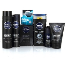 Nivea Men Deep Dimension Cilt Bakım Seti Gilette Mach 3