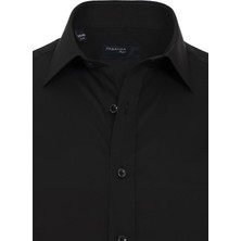 Paşahan Siyah Slim Fit Klasik Gömlek