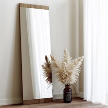 NeoStill Dekoratif Boy Aynası Neme Dayanıklı Ceviz Çerçeve 40x120 cm Dikdörtgen Tasarım