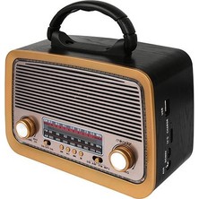 Mikado Mdr-99 Ahşap Usb-Tf Destekli Bluetooth Fm/am/sw Klasik Radyo