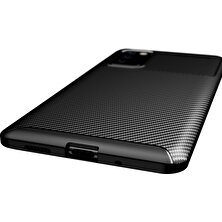 Fibaks Samsung Galaxy S20 Fe Kılıf Rugged Armor Karbon Tasarım Uzun Ömürlü Silikon Siyah