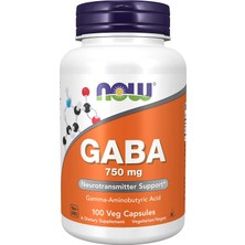 Now Gaba 750 Mg 100 Veg Capsules