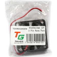 Teknogreen FAN-4010 40X40X10MM 12V 2 Pin Kasa Fanı