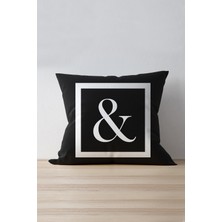 Cango Home  Harfli Kırlent Yastık Kılıfı - & Harfi - 43X43 cm
