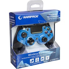 Snopy Rampage SG-RPS4 Plus Mavi Bluetooth Çift Titreşimli PS4-Gamepad Joypad