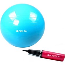 Delta 65 cm Mavi Deluxe Pilates Topu + 25 cm Pilates Topu Pompası