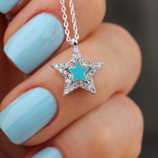 Glorria Gümüş Taşlı Yıldız Kolye