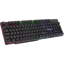 Everest KM-G77 X-Vayne Siyah USB Gökkuşağı Zemin Aydınlatmalı Gaming Oyuncu Klavye + Mouse Set