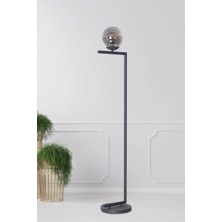 Luzarana Casa Antrasit Metal Gövde Füme Camlı Tasarım Lüx Yerden Aydınlatma Lambader