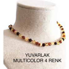 ipek kehribar Unisex Multicolor 4 Renk Baltık Damla Kehribar Kolye Bebek Kolyesi 0-3 Yaş 32 cm