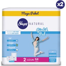 Sleepy Natural Günlük Ped Uzun 2X64 Adet