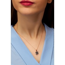 By Barun Yonca Model Mistik Topaz Taşlı Gümüş Kolye - Rose