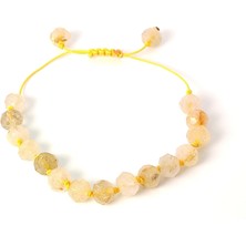 Taş Rüyası Sarı (Gold) Rutil Kuvars Örme Bileklik