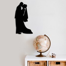 New Jargon Gelin Damat Evlilik Fotoğrafı Silüeti Duvar Ev Aksesuarı Ahşap Tablo 28 x 50 cm