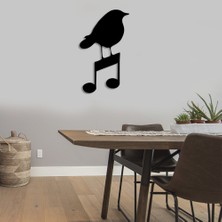 New Jargon Müzik Işareti ve Kuş Duvar Oda Ev Aksesuarı Ahşap Tablo 29 x 50 cm