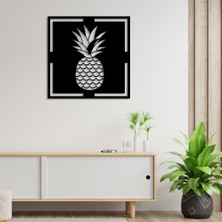 Dalga ve Su Yolu Desenli Ananas Duvar Oda Ev Aksesuarı Ahşap Tablo 50X50CM