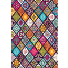 STY Home Çini Kaymaz Tabanlı Yıkanabilir Halı Kilim Yolluk