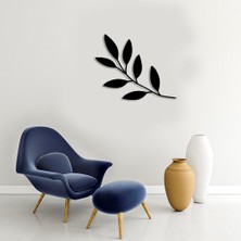 Mıgnatıs Eğimli Ince Detay Yaprak Dal Duvar Oda Ev Aksesuarı Ahşap Tablo 50 x 40 cm