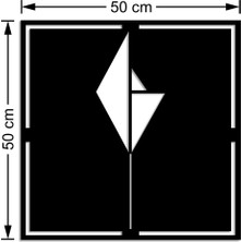 Mıgnatıs Geometrik Üçgenlerden Oluşmuş Lale Duvar Ev Aksesuarı Ahşap Tablo 50 x 50 cm