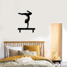 Mıgnatıs Jimnastik Yapan Kız Spor Duvar Oda Ev Aksesuarı Ahşap Tablo 39 x 50 cm