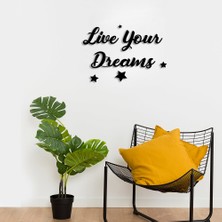 Mıgnatıs Live Yours Dreams Duvar Oda Ev Aksesuarı Ahşap Tablo 50 x 34 cm