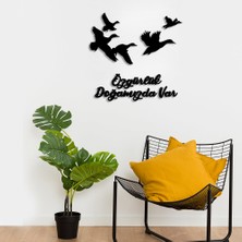 Mıgnatıs Özgürlük Doğamızda Var Kuşlar Duvar Oda Ev Aksesuarı Ahşap Tablo 50 x 47 cm