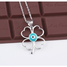 Glorria Gümüş Nazar Yonca Kolye