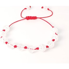 Taş Rüyası Necef Taşı Örme Bileklik (Kırmızı Ip) 8 mm