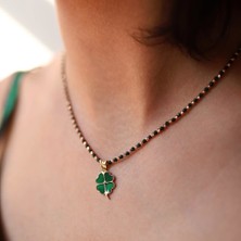 By Golden House Yeşim Yıldız Taşlı Yonca Kolye