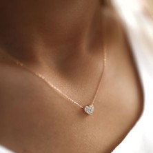 By Golden House Taşlı Kalp Kolye