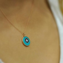 By Golden House Turkuaz Mine Nazar Kolye