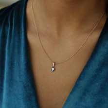 By Golden House Italyan Zincir Oval Mine Göz Kolye