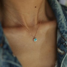 By Golden House Yuvarlak Mine Göz Kolye